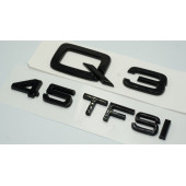 Audi Q3 45 TFSi Parlak Siyah ABS 3M 3D Bagaj Yazı Logo Orjinal Ürün thumbnail 2