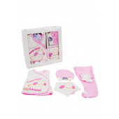 Pembe Hastane Çıkışı Kız Bebek Yeni Doğan Bebek Giyim Seti Doğum Hediyesi 5 Parça Bebek Tulum - 1