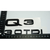 Audi Q3 30 TDi Parlak Siyah ABS 3M 3D Bagaj Yazı Logo Orjinal Ürün - 3