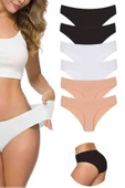 6 Adet Kadın Dikişsiz Lazer Kesim Esnek İz yapmayan Külot S4 thumbnail 1