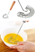 Bambu Saplı Paslanmaz Çelik Yaylı Çırpma Teli Karıştırıcı | Saplı Yumurta Çırpıcı - 1