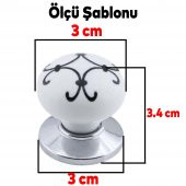 Mobilya Çekmece Dolap Kapak Kulpu Kulbu Beyaz Krom Renk Polimer Kulp thumbnail 3