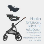 Maxi-Cosi Coral 360 Dönebilir Yatabilir İsofix Bazalı 2'si Bir Arada Ana Kucağı ve Oto Koltuğu Essential Green - 6