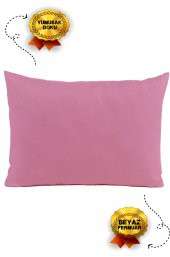 Fermuarlı 2li Gül Kurusu  Yastık Kılıfı 50X70 cm - 1
