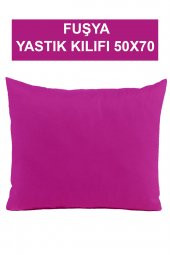 Fuşya 2li Yastık Kılıfı Beyaz Fermuarlı 50x70 Cm - 3