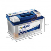 Varta Blue Dynamic E43 Alçak 12 V 72 Ah 680 CCA Akü - 2