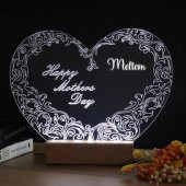 Veraart Kalpli Happy Mothers Day Işıklı Pleksi Kişiye Özel Gece Lambası Anneler Günü Hediyesi 1. Desen - 1