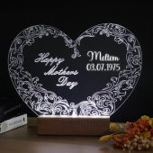 Veraart Kalpli Happy Mothers Day Işıklı Pleksi Kişiye Özel Gece Lambası Anneler Günü Hediyesi 1. Desen - 2