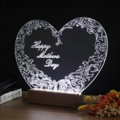 Veraart Kalpli Happy Mothers Day Işıklı Pleksi Kişiye Özel Gece Lambası Anneler Günü Hediyesi 1. Desen - 5