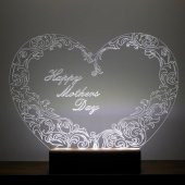 Veraart Kalpli Happy Mothers Day Işıklı Pleksi Kişiye Özel Gece Lambası Anneler Günü Hediyesi 1. Desen - 6