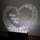 Veraart Kalpli Happy Mothers Day Işıklı Pleksi Kişiye Özel Gece Lambası Anneler Günü Hediyesi 1. Desen - 8
