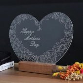 Veraart Kalpli Happy Mothers Day Işıklı Pleksi Kişiye Özel Gece Lambası Anneler Günü Hediyesi 1. Desen - 9