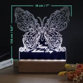 Veraart Kelebek Desenli Happy Mothers Day Işıklı Pleksi Kişiye Özel Gece Lambası Anneler Günü Hediyesi - 4