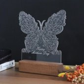 Veraart Kelebek Desenli Happy Mothers Day Işıklı Pleksi Kişiye Özel Gece Lambası Anneler Günü Hediyesi - 10