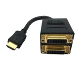 Hdmı erkek - çift dual dvı 24+5 dişi pasif Y ayırıcı kablo - 2