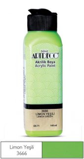 Artdeco Yeni Formül Akrilik Boya 140 ml 3666 Limon Yeşili - 1