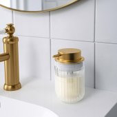 Gold Başlıklı Sıvı Sabunluk MeridyenDukkan Cam-Altın Rengi 350 ml - 2