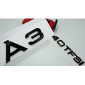 Audi A3 40 TFSi Parlak Siyah ABS 3M 3D Bagaj Yazı Logo Orjinal Ürün - 1