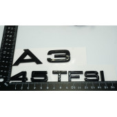 Audi A3 45 TFSi Parlak Siyah ABS 3M 3D Bagaj Yazı Logo Orjinal Ürün - 3