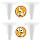 Aspen Lüks Mobilya Kanepe Koltuk Tv Ünitesi Baza Ayağı Ayakları Beyaz 15 Cm Ayak (4 ADET) - 1