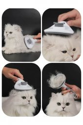 Pet Tarağı Otomatik Temizlenen Tuşlu Evcil Hayvan Fırçası Kedi Köpek Tüy Toplayıcı Tarak - 5