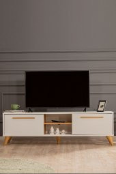 White 160x35 2 Kapaklı Tv Sehpası - Beyaz - 1