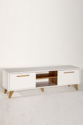 White 160x35 2 Kapaklı Tv Sehpası - Beyaz - 2
