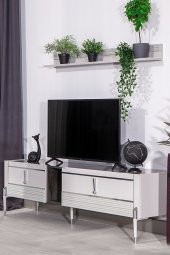 Romeo 180x45 Raflı TV Ünitesi - Duman Gri - 1