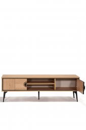 Megan 160x42 2 Kapaklı+Raflı Tv Sehpası - Meşe - 3