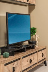 Avrupa 186x43 Üst Raflı TV Ünitesi - Atlantik Çam - 2