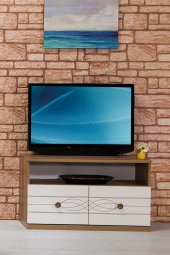 Alvin 90x40 2 Kapaklı TV Sehpası - Sarı Meşe - 1