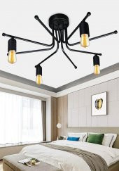 Homing Ahtapod Siyah Metal Çok Kollu Avize AYD-3315 Salon-Mutfak-Yatak Odası - 1