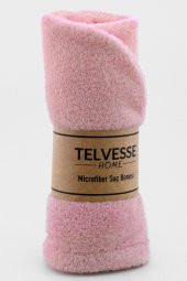 Mikrofiber Saç Havlusu Plaj Deniz Havuz Bonesi Banyo Saç Kurutma Baş Havlusu Pembe - 3