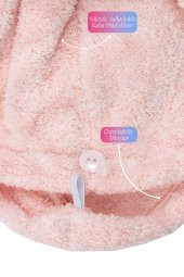 Mikrofiber Saç Havlusu Plaj Deniz Havuz Bonesi Banyo Saç Kurutma Baş Havlusu Pembe - 5