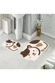 Kedili Banyo Paspası, Klozet Takımı, Kaymaz Taban Klozet Takımı, Dekoratif Paspas, Çeyizlik - 1