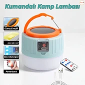 Kamp Lambası Ledli El Feneri Işıldak Güneş Enerjili Şarjlı Solar Pilli Portatif Gece Lambası - 1