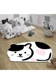 UyuyaN Kedi Halı, Kedili Çocuk Halısı, Yuvarlak Çocuk Halısı, Dekoratif Çocuk Halısı, Leke Tutmaz - 2