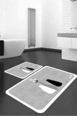 Banyo Paspası, Kaymaz Taban, Çiçek Desenli, Klozet Takımı, Dekoratif Paspas, Hediyelik, Çeyizlik - 1