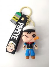 Anahtarlık Temel Reis Popeye Silikon Anahtarlık Çanta Süsü Karakter Figür Oyuncak Aksesuar 14394 - 3