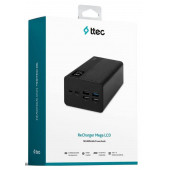 ttec ReCharger Mega LCD 50.000 mAh PD 20W Taşınabilir Hızlı Şarj Aleti Powerbank Siyah(Teşhir Üründür Kullanılmamış Yalnızca Kutu Deformedir.) - 1