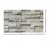 Renkli Duvarlar 70x38cm (0,26 m2)Kendinden Yapışkanlı 3 Boyutlu Yığma Tuğla Gri Duvar Kağıdı Paneli NW115 - 2