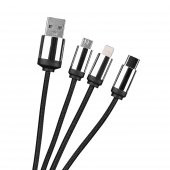 S-LINK SL-CP110 20CM 2A MICROUSB + LIGHTNING + TYPEC 3 IN 1 LED LOGOLU ŞARJ KABLOSU - 2