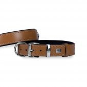 Doggie Konfor Deri El Yapımı Çivili Köpek Boyun Tasması 5x55-65 cm Kamel - 1