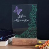 Veraart El Yapımı Boyama Happy Mothers Day Işıklı Pleksi Kişiye Özel Yeşil Gece Lambası Anneler Günü Hediyesi - 6