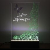 Veraart El Yapımı Boyama Happy Mothers Day Işıklı Pleksi Kişiye Özel Yeşil Gece Lambası Anneler Günü Hediyesi - 7