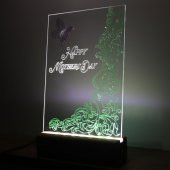 Veraart El Yapımı Boyama Happy Mothers Day Işıklı Pleksi Kişiye Özel Yeşil Gece Lambası Anneler Günü Hediyesi - 8