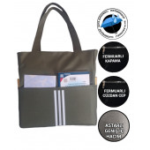 SEVBAGS Kadın Spor Okul Günlük Askılı Omuz Ve Kol Çantası ÇİZGİLİ - 1