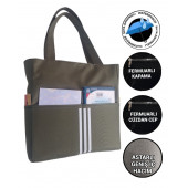 SEVBAGS Kadın Spor Okul Günlük Askılı Omuz Ve Kol Çantası ÇİZGİLİ - 7