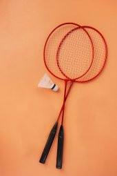 Turuncu A kalite unisex Badminton raketi  iç-dış saha uygun çantalı 2 adet ve top hediyeli - 1
