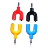 3.5 mm TRS Stereo Kulaklık Çoklayıcı "U" Tip Aparat - Siyah - 1